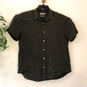 Vince Linen Short Sleeve Button-Down Shirt Men’s L